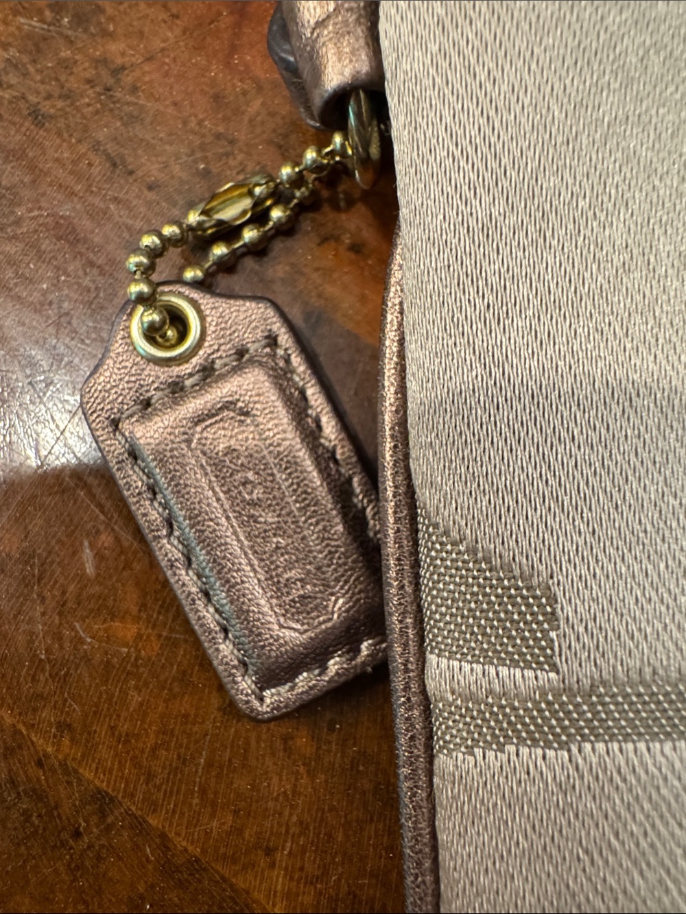 Coach Beige & Brown Floral Appliqué Wristlet - Picture 3 of 8